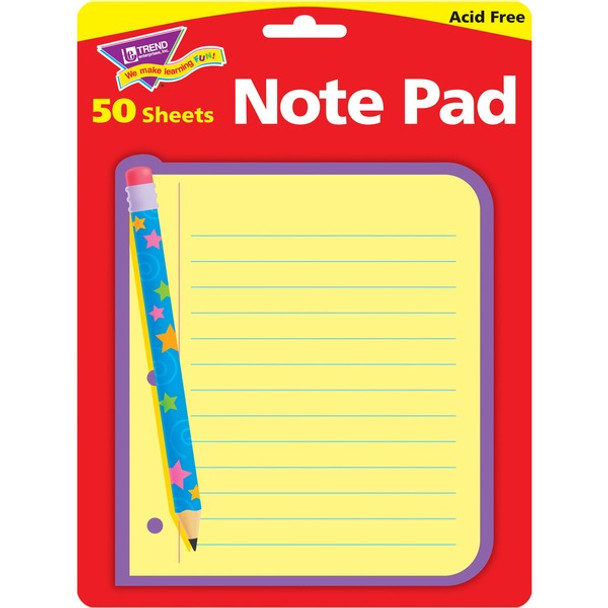 Trend Cheerful Design Note Pad - 50 Sheets - 5" x 5" - Acid-free - 50 / Pad