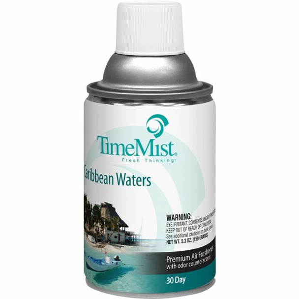 TimeMist Metered 30-Day Caribbean Waters Scent Refill - Spray - 6000 ftÃƒâ€šÃ‚Â³ - 6.6 fl oz (0.2 quart) - Caribbean Waters - 30 Day - 1 Each - Long Lasting, Odor Neutralizer