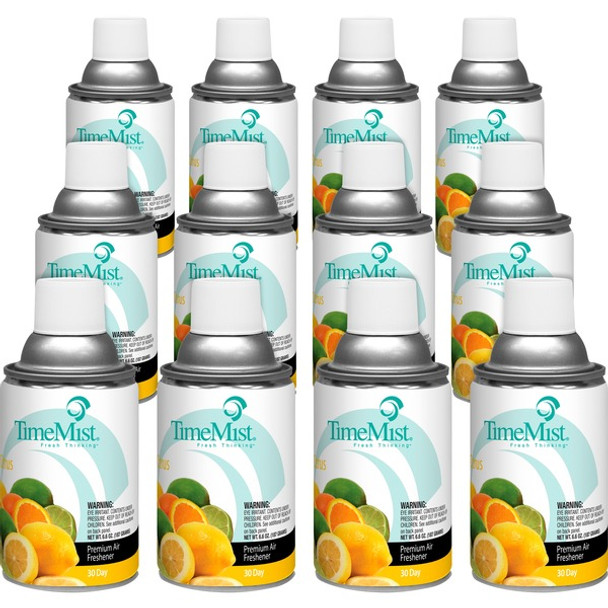 TimeMist Metered 30-Day Citrus Scent Refill - Spray - 6000 ftÃƒâ€šÃ‚Â³ - 6.6 fl oz (0.2 quart) - Citrus - 30 Day - 12 / Carton - Long Lasting, Odor Neutralizer
