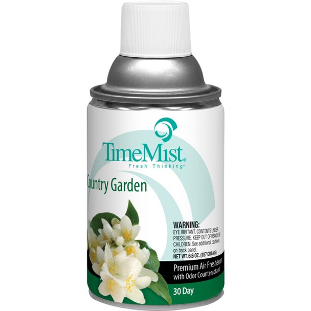 TimeMist Metered 30-Day Country Garden Scent Refill - Spray - 6000 ftÃƒâ€šÃ‚Â³ - 6.6 fl oz (0.2 quart) - Country Garden - 30 Day - 1 Each - Long Lasting, Odor Neutralizer