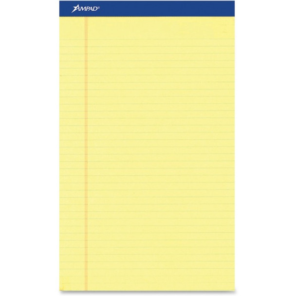 Ampad Perforated Ruled Pads - Letter - 50 Sheets - Stapled - 0.34" Ruled - Letter - 8 1/2" x 11"8.5" x 11.8" - Dark Blue Binding - Sturdy Back, Chipboard Backing, Perforated, Tear Resistant - 1 Dozen