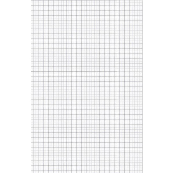Ampad Graph Pad - 50 Sheets - Both Side Ruling Surface - 15 lb Basis Weight - Tabloid - 11" x 17" - White Paper - Chipboard Backing, Smudge Resistant - 1 / Pad