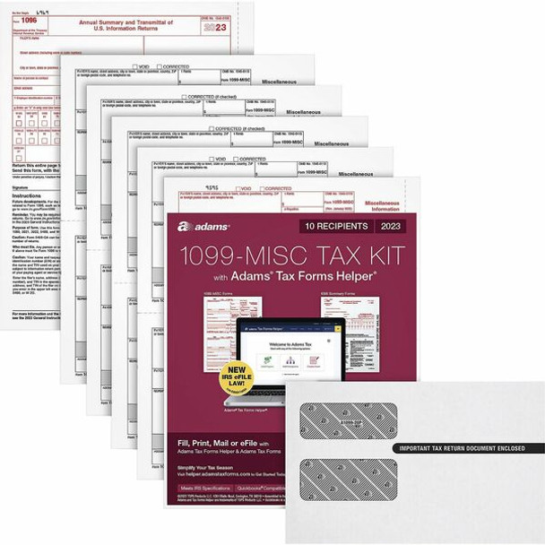 TOPS 1099-MISC Online Tax Kit - 5 Part - White Sheet(s) - 10 / Pack