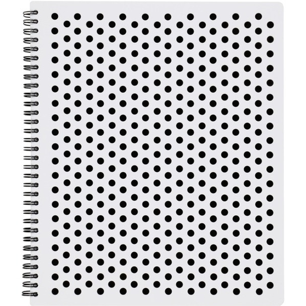 TOPS Polka Dot Design Spiral Notebook - Double Wire Spiral - College Ruled - 3 Hole(s) - 11" x 9" - Black Polka Dot Cover - Micro Perforated, Hole-punched, Durable, Wear Resistant, Damage Resistant - 1 Each