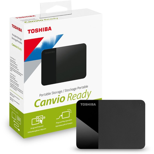Toshiba Canvio Ready HDTP340XK3CA 4 TB Portable Hard Drive - External - Black - Desktop PC, Notebook Device Supported - USB 3.0 - 1 Year Warranty - 1 Pack