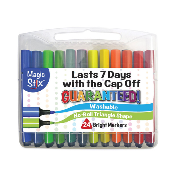 Magic Stix Markers, Medium Bullet Tip, Assorted Colors, 24/Pack