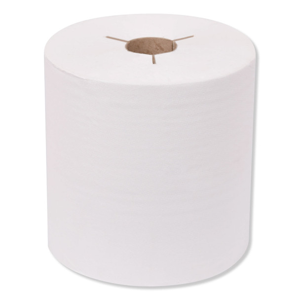 Universal Hand Towel Roll, Notched, 1-Ply, 8" x 800 ft, White, 6 Rolls/Carton