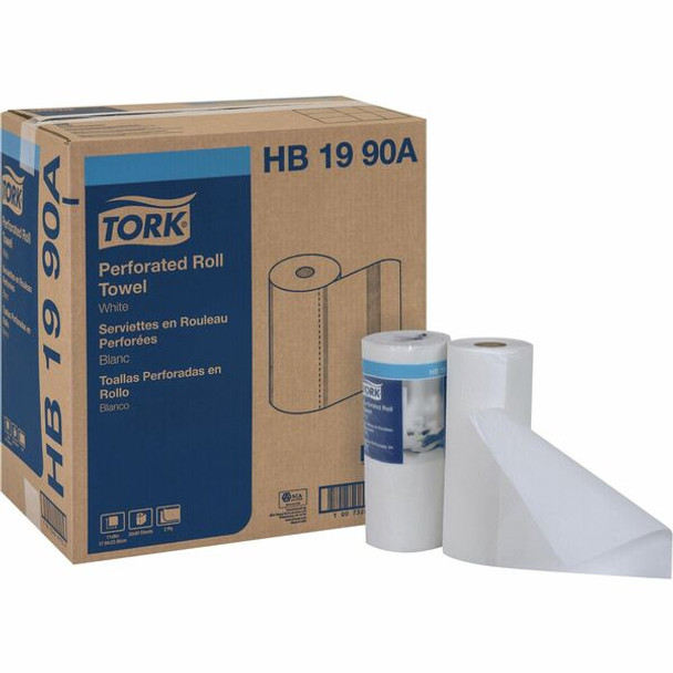 TORK Main Street Household Roll Towels - 2 Ply - 11" x 63 ft - 84 Sheets/Roll - 4.40" Roll Diameter - Fiber - Perforated, Strong, Absorbent, Soft, Embossed - For General Purpose - 30 / Carton