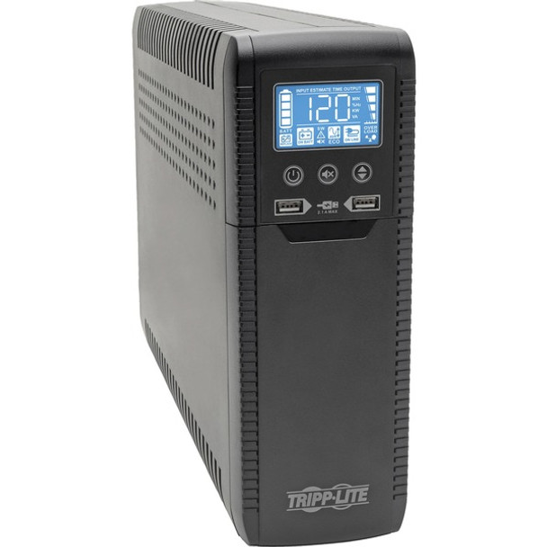 Tripp Lite by Eaton Line Interactive UPS with USB and 10 Outlets - 120V, 1440VA, 900W, 50/60 Hz, AVR, ECO Series, ENERGY STAR - Tower - AVR - 7 Hour Recharge - 3 Minute Stand-by - 120 V AC Input - 110 V AC, 115 V AC, 120 V AC Output - 10 x NEMA 5-15R
