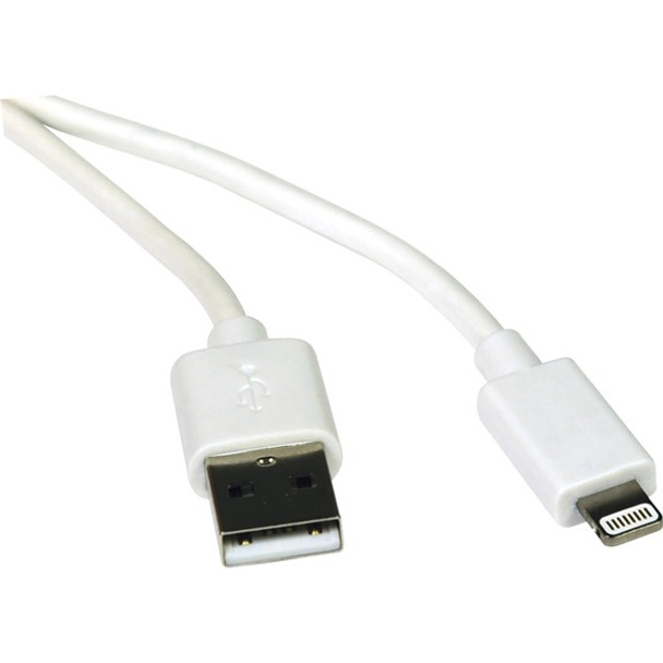 Tripp Lite by Eaton USB-A to Lightning Sync/Charge Cable (M/M) - MFi Certified White 3 ft. (0.9 m) - Lightning/USB for iPad, iPhone, iPod - 3 ft / 1M - 1 x Type A Male USB - 1 x Lightning Male Proprietary Connector - White"