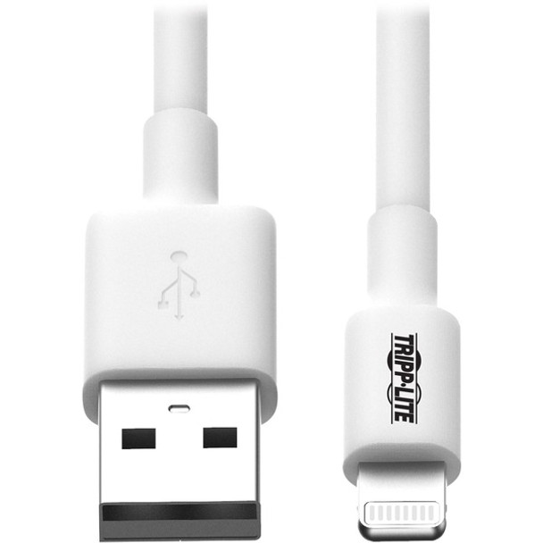 Tripp Lite by Eaton USB-A to Lightning Sync/Charge Cable (M/M) - MFi Certified White 6 ft. (1.8 m) - Lightning/USB for iPad, iPhone, iPod - 6 ft / 2M - 1 x Type A Male USB - 1 x Lightning Male Proprietary Connector - White"