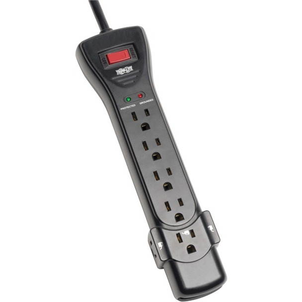 Tripp Lite by Eaton Protect It! 7-Outlet Surge Protector 7 ft. Cord with Right-Angle Plug 2160 Joules Diagnostic LEDs Black Housing - 7 x NEMA 5-15R - 1800 VA - 2160 J - 120 V AC Input