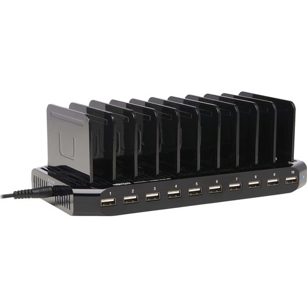 Tripp Lite by Eaton 10-Port USB Charging Station with Adjustable Storage 12V 8A (96W) USB Charger Output - 1 Pack - 12 V DC Input - 5 V DC/2.40 A Output