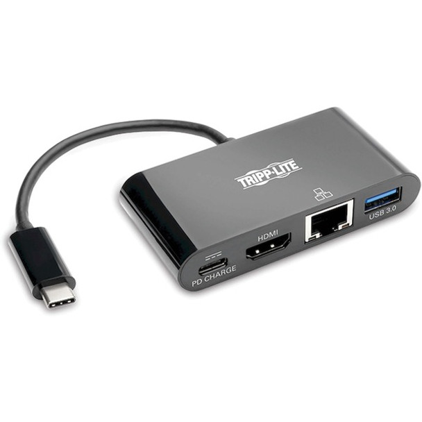 Tripp Lite by Eaton USB-C Multiport Adapter - for Notebook/Tablet PC/Desktop PC/Smartphone/Monitor - USB Type C - 7 x USB Ports - 2 x USB 3.0 - USB Type-C - Network (RJ-45) - HDMI - Wired