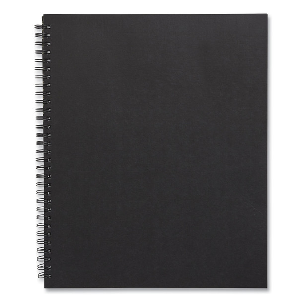 Wirebound Soft-Cover Notebook, 1-Subject, Narrow Rule, Black Cover, (80) 11 x 8.5 Sheets