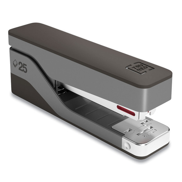 Desktop Aluminum  Half Strip Stapler, 25-Sheet Capacity, Gray/Black