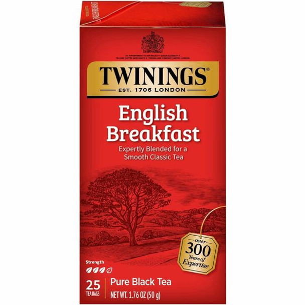 Twinings of London English Breakfast Black Tea Bag - 25 Cup - 25 / Box