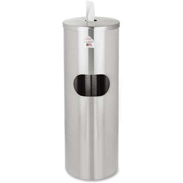 2XL Stainless Steel Stand Wiper Dispenser - 39" Height - Stainless Steel - Stainless Steel - Smudge Resistant - 1 Each