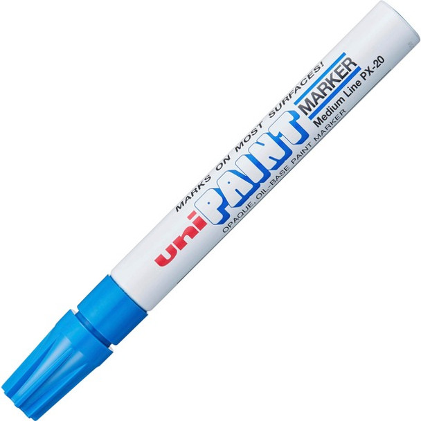 uni&reg; uni-Paint PX-20 Oil-Based Paint Marker - Medium Marker Point - Blue Oil Based Ink - White Barrel - 1 Each