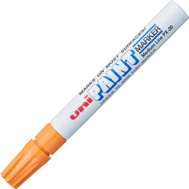 uni&reg; uni-Paint PX-20 Oil-Based Paint Marker - Medium Marker Point - Orange Oil Based Ink - White Barrel - 1 Each