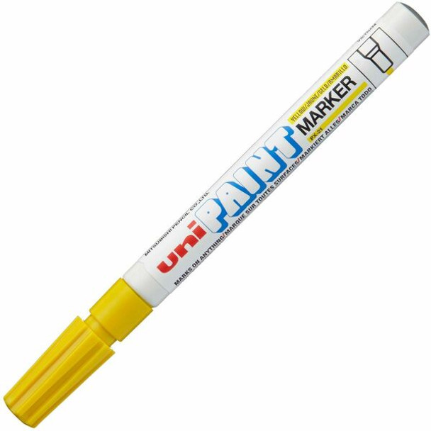 uni&reg; uni-Paint PX-21 Oil-Based Paint Marker - Fine Marker Point - Yellow Oil Based Ink - 1 Each