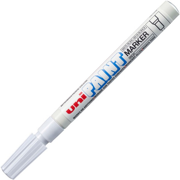 uni&reg; uni-Paint PX-21 Oil-Based Paint Marker - Fine Marker Point - White Oil Based Ink - 1 Each