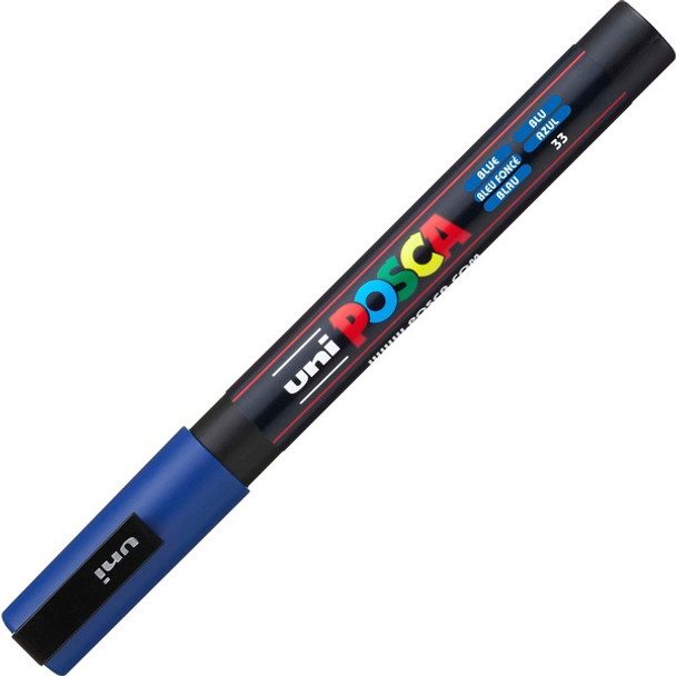 uni&reg; Posca PC-3M Paint Markers - Fine Marker Point - Blue Water Based, Pigment-based Ink - 6 / Pack