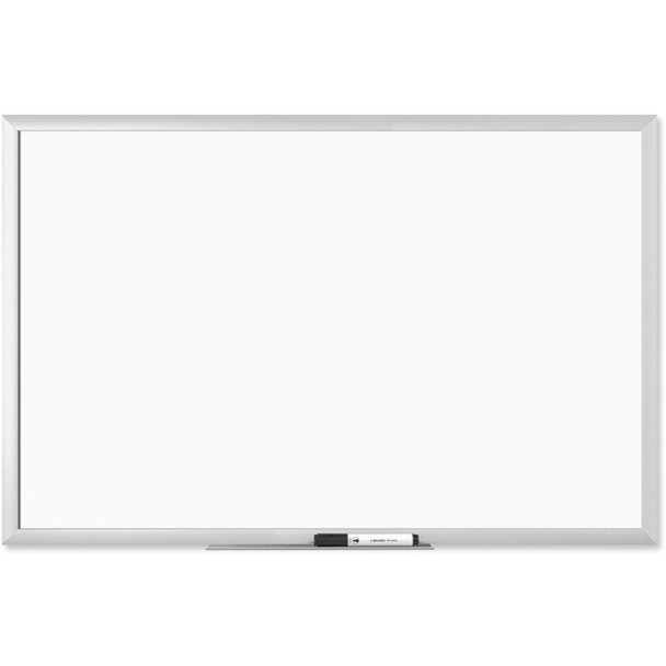 U Brands Melamine Dry Erase Board - 23" (1.9 ft) Width x 35" (2.9 ft) Height - White Melamine Surface - Silver Aluminum Frame - Rectangle - Horizontal/Vertical - 1 Each