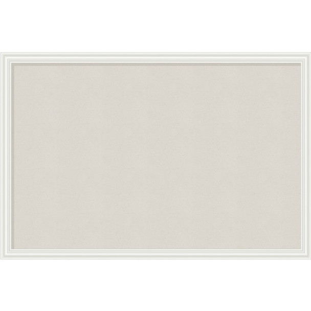 U Brands Cork Linen Bulletin Board, 30 x 20 Inches, White Wood Frame (2074U00-01) - 30" Height x 20" Width x 1" Depth - Tan Cork Surface - Self-healing, Durable, Mounting System - 1 Each