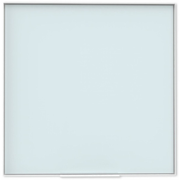 U Brands Frosted Glass Dry Erase Board - 35" (2.9 ft) Width x 35" (2.9 ft) Height - Frosted White Tempered Glass Surface - White Aluminum Frame - Square - Horizontal/Vertical - 1 Each