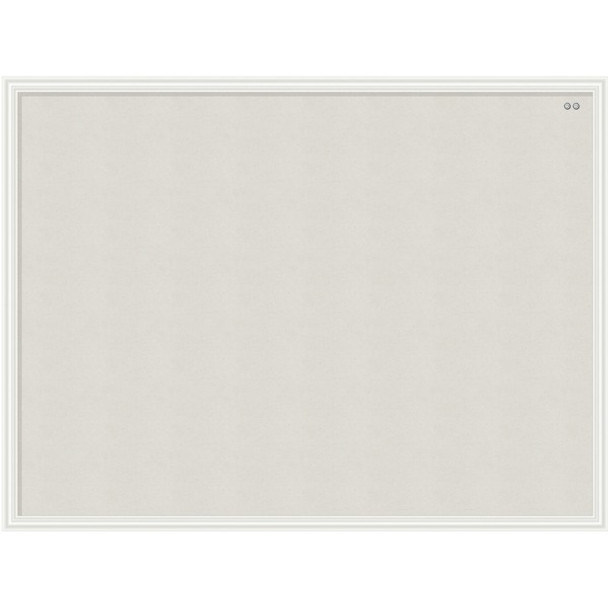 U Brands Linen Cork Linen Bulletin Board, 23" x 17" , White Wood Frame (3264U00-01) - 23" Height x 17" Width x 1" Depth - Tan Cork Surface - Self-healing, Durable, Mounting System - 1 Each