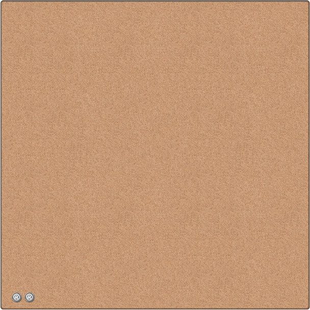 U Brands Square Cork Bulletin Board, 14 x 14 Inches, Frameless, Natural, Push Pins Included (463U00-04) - Natural Cork Surface - Self-healing, Frameless, Easy Installation, Sleek Style, Self-healing, Mounting System - 1 Each - 14" x 14"