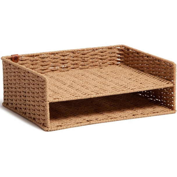 U Brands Woven Paper Tray - Sturdy - Brown - 1 Each