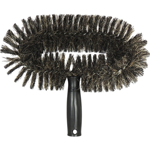 Unger StarDuster WallBrush - Horsehair Bristle - 9.4" Overall Length - 5 / Carton - Black, Brown