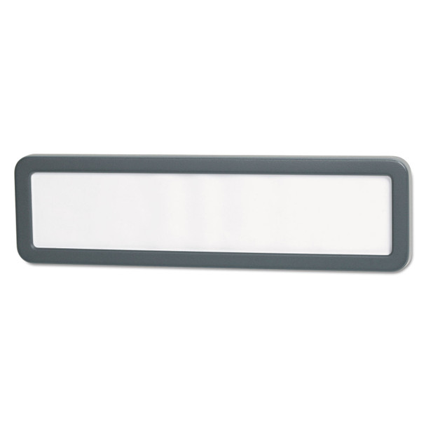 Recycled Cubicle Nameplate with Rounded Corners, 9 x 2.5, Charcoal