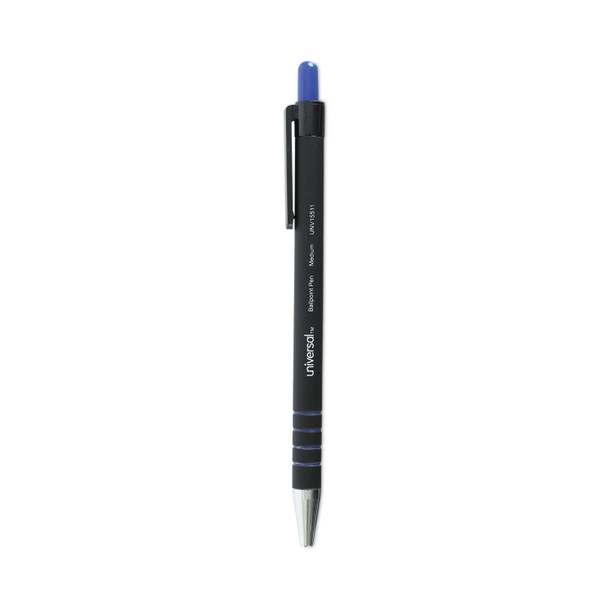 Ballpoint Pen, Retractable, Medium 1 mm, Blue Ink, Blue Barrel, Dozen