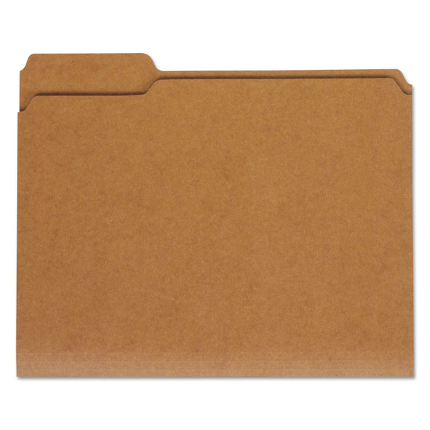 Reinforced Kraft Top Tab File Folders, 1/3-Cut Tabs: Assorted, Letter Size, 0.75" Expansion, Brown, 100/Box