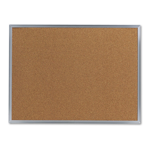 Cork Bulletin Board, 24 x 18, Tan Surface, Aluminum Frame