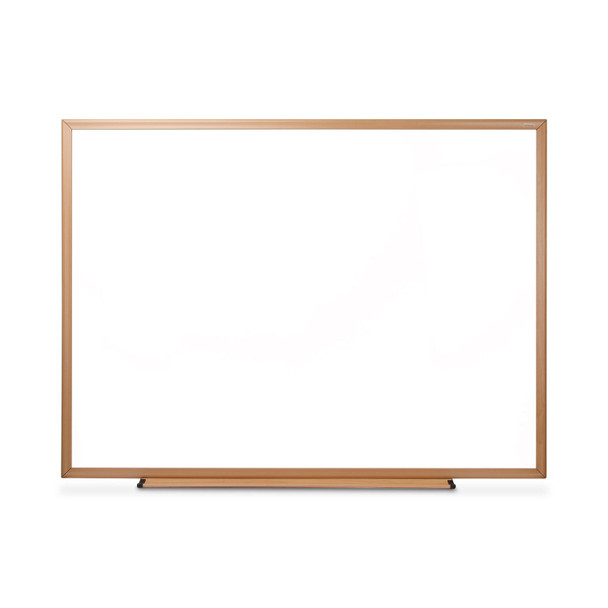 Deluxe Melamine Dry Erase Board, 48 x 36, Melamine White Surface, Oak Fiberboard Frame