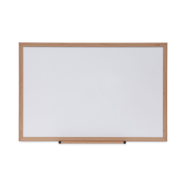 Deluxe Melamine Dry Erase Board, 36 x 24, Melamine White Surface, Oak Fiberboard Frame