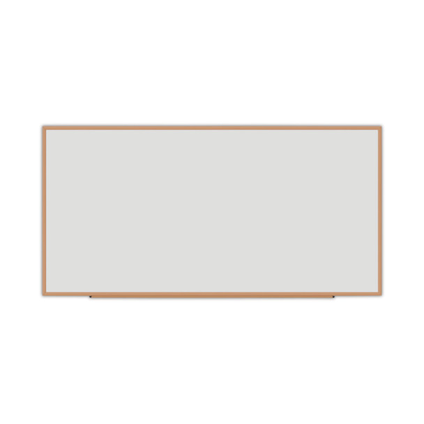 Deluxe Melamine Dry Erase Board, 96 x 48, Melamine White Surface, Oak Fiberboard Frame
