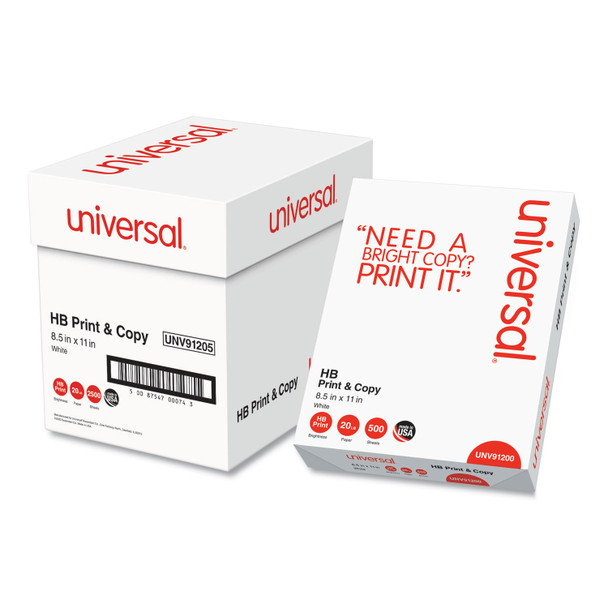 Multipurpose Paper, 96 Bright, 20 lb Bond Weight, 8.5 x 11, Bright White, 500 Sheets/Ream, 5 Reams/Carton