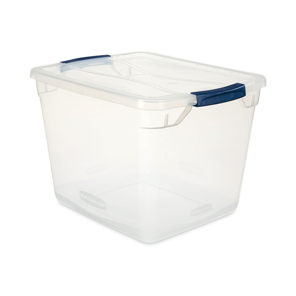 Clever Store Basic Latch-Lid Container, 30 qt, 13.37" x 18.75" x 10.5", Clear