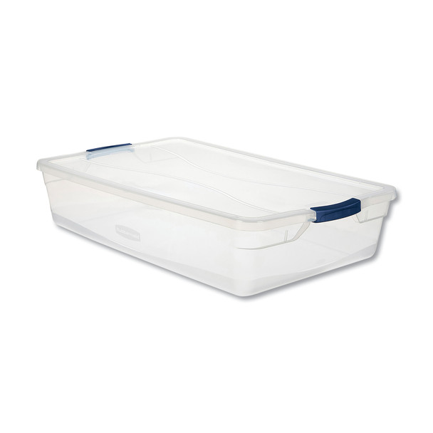 Clever Store Basic Latch-Lid Container, 41 qt, 17.75" x 29" x 6.13", Clear
