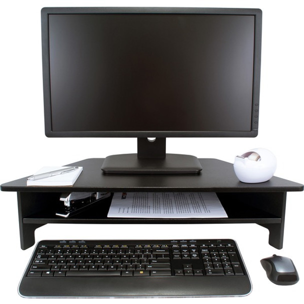 Victor High Rise Monitor Stand - Monitor Stand - Desk Riser - 7.5" Height x 27" Width x 11.5" Depth - Wood - Black