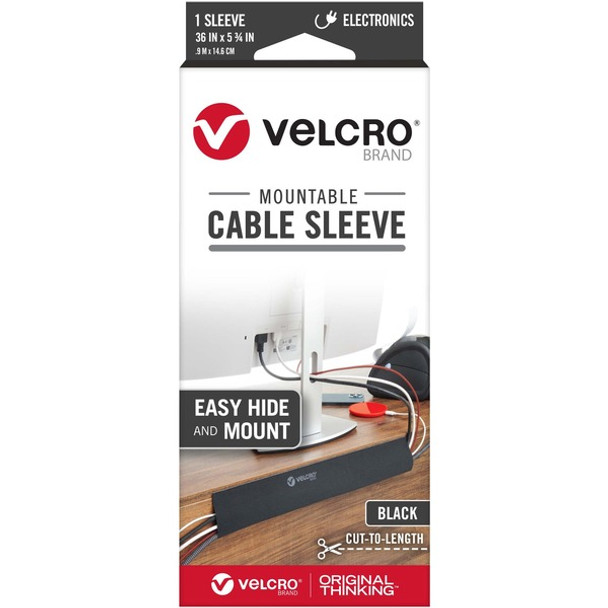 VELCRO&reg; Mountable Cut-To-Length Cable Sleeves - Cable Sleeve - Black - 2