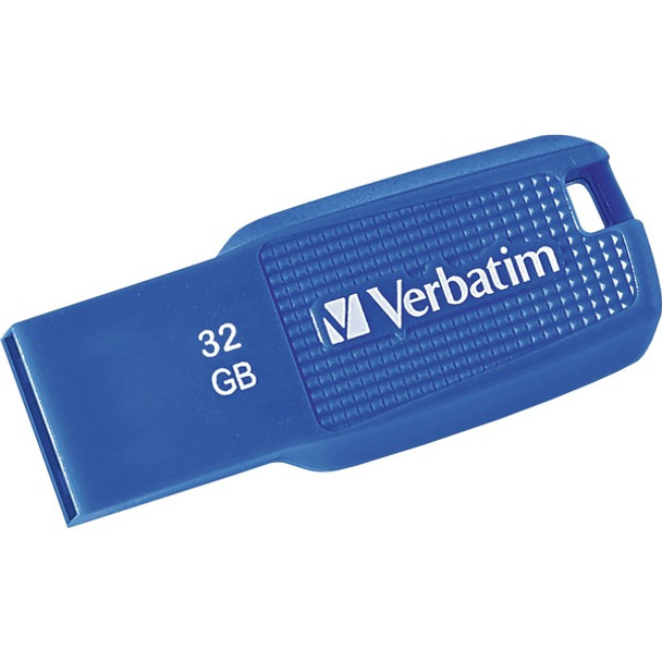 Verbatim 32GB Ergo USB 3.0 Flash Drive - Blue - The Verbatim Ergo USB drive features an ergonomic design for in-hand comfort and COB design for enhanced reliability.