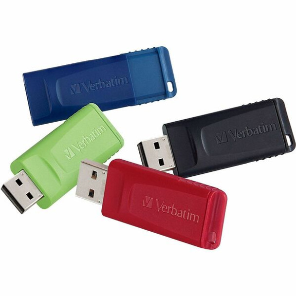 16GB Store 'n' Go&reg; USB Flash Drive - 4pk - Red, Green, Blue, Black - 16GB - 4pk - Blue, Green, Red, Black