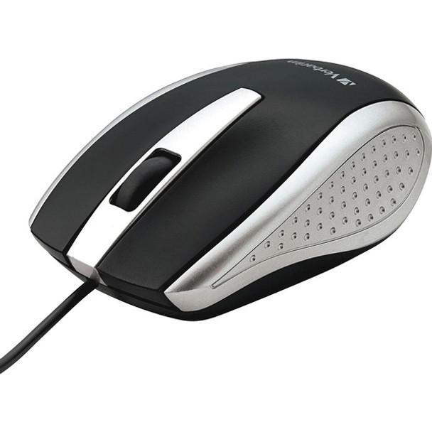 Verbatim Corded Notebook Optical Mouse - Silver - Optical - Cable - Silver - 1 Pack - USB Type A - Scroll Wheel - 3 Button(s)