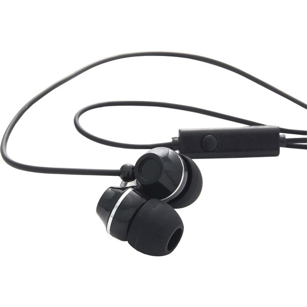 Verbatim Stereo Earphones with Microphone - Stereo - Mini-phone (3.5mm) - Wired - Earbud - Binaural - In-ear - Black